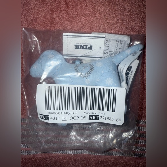 VICTORIA'S SECRET PINK FLORAL MICRO DOG KEYCHAIN - Picture 7 of 9